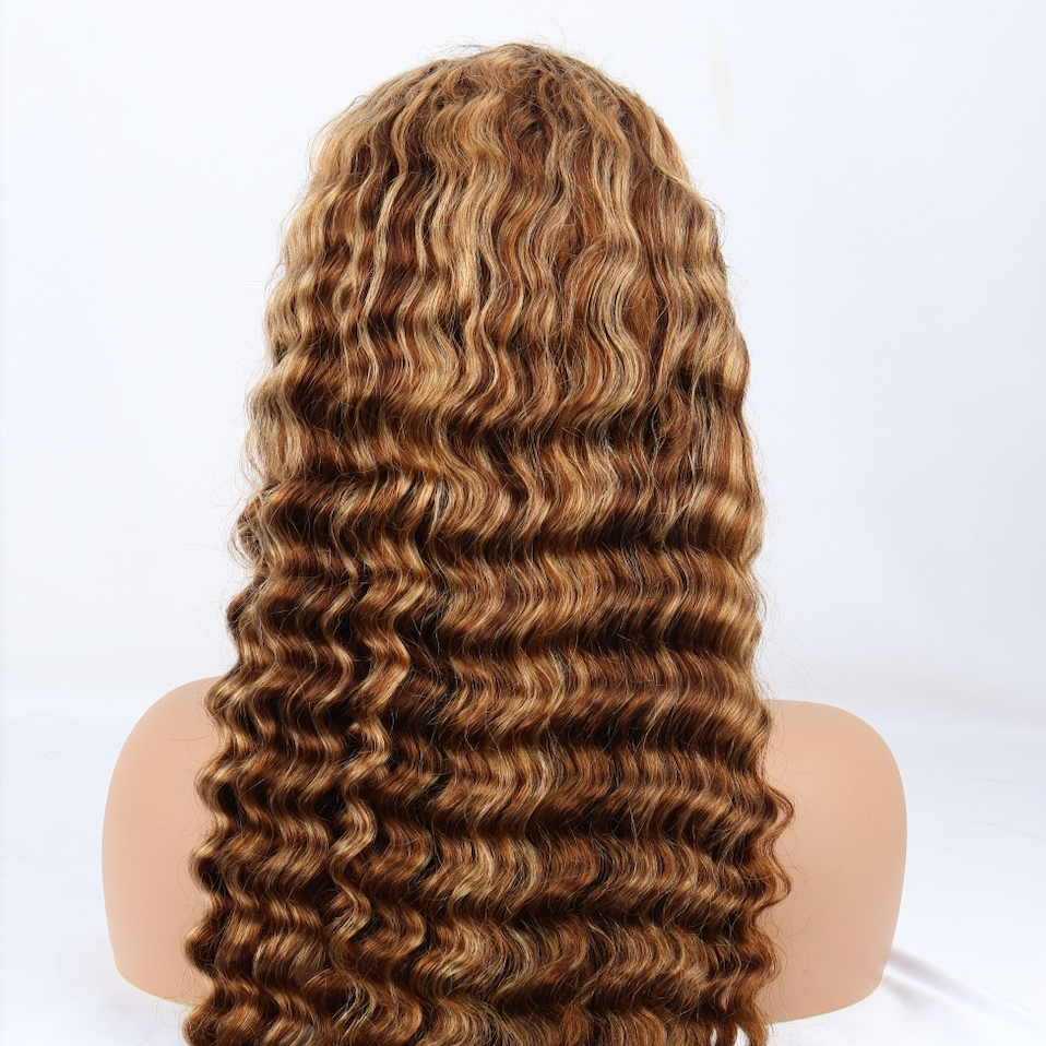 Honey Blonde Deep Wave Wig