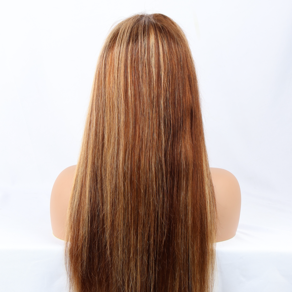 Honey Blonde Deep Straight Wig