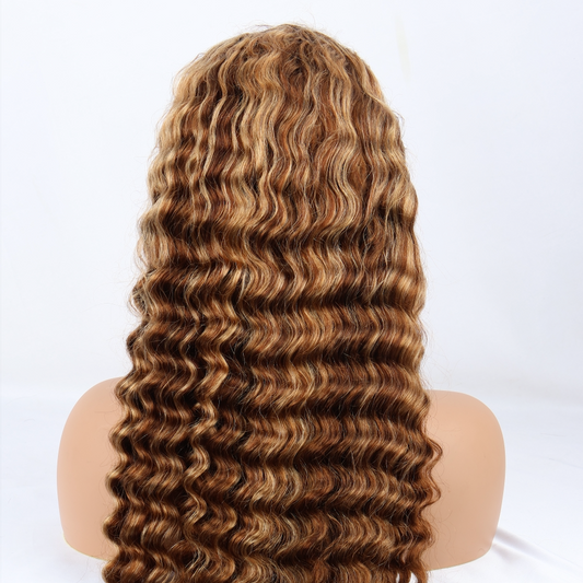 Honey Blonde Deep Wave Wig