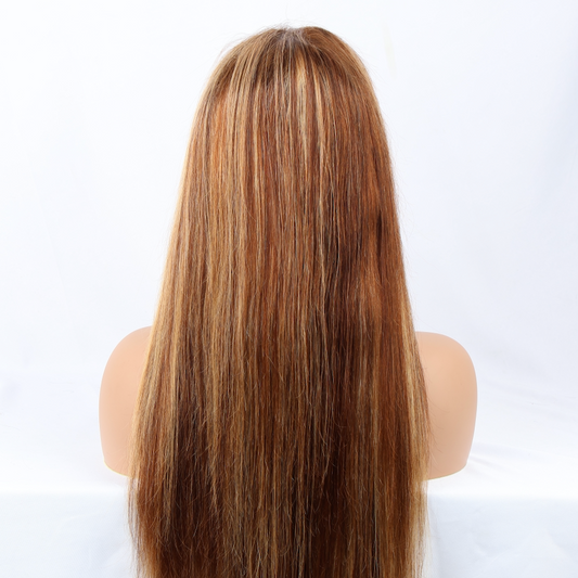Honey Blonde Deep Straight Wig